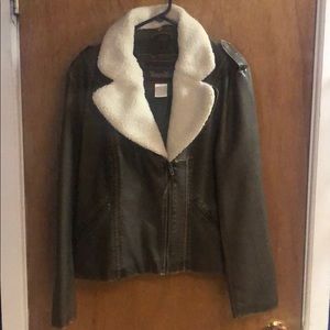 Cripple creek ranchwear Lg  Sherpa leather jacket